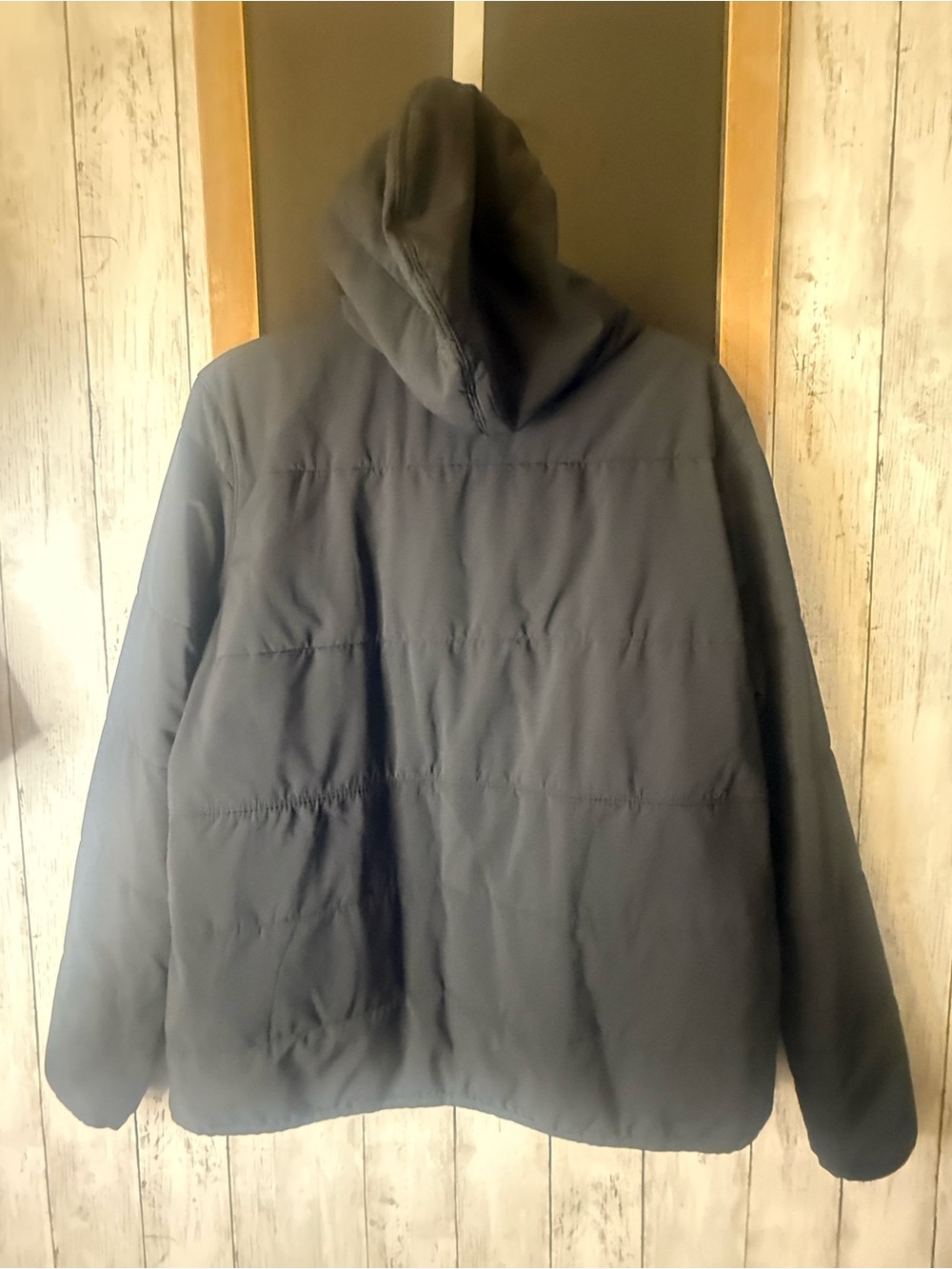 NWT The North Face black puffer hooded mountain sweatshirt jacket pockets XL - Picture 5 of 6